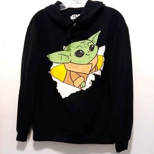Star Wars Baby Yoda Black Hoodie Junior XL (15-17) Licensed Star Wars Graphic